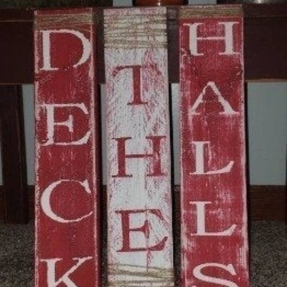 Handmade Other - NEW Set of Farmhouse Christmas Sign Deck the Halls